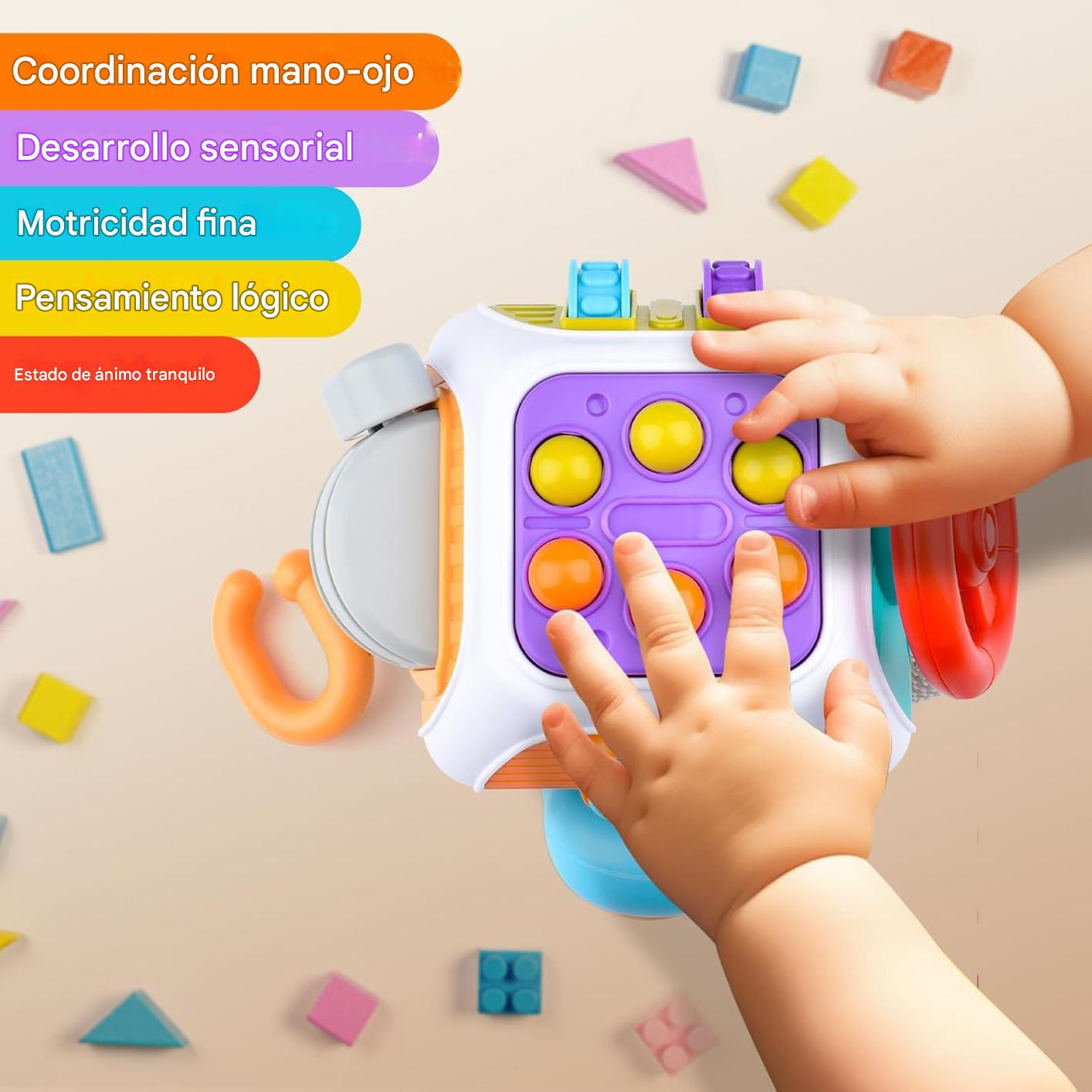 CUBO SENSORIAL DIDACTICO 10 EN 1 DIVERSIÓN GARANTIZADA