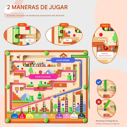 🧠 LABERINTO MAGNÉTICO DE MADERA – APRENDE JUGANDO SIN PANTALLAS