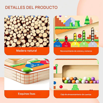 🧠 LABERINTO MAGNÉTICO DE MADERA – APRENDE JUGANDO SIN PANTALLAS