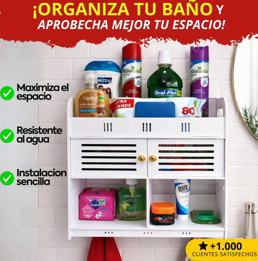 ORGANIZADOR DE BAÑO MULTIFUNCIONAL – ¡AHORRA ESPACIO Y MANTÉN TODO EN SU LUGAR! ✔