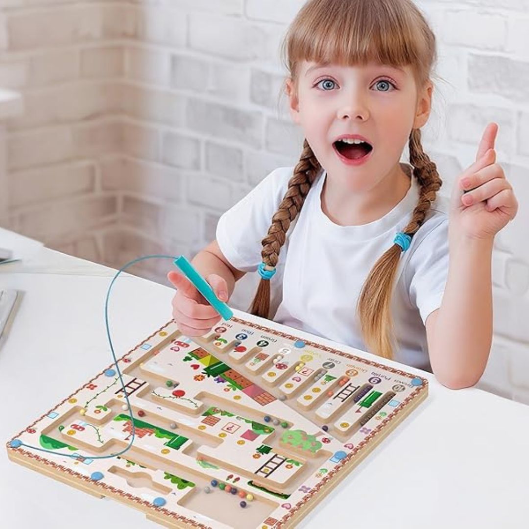 🧠 LABERINTO MAGNÉTICO DE MADERA – APRENDE JUGANDO SIN PANTALLAS