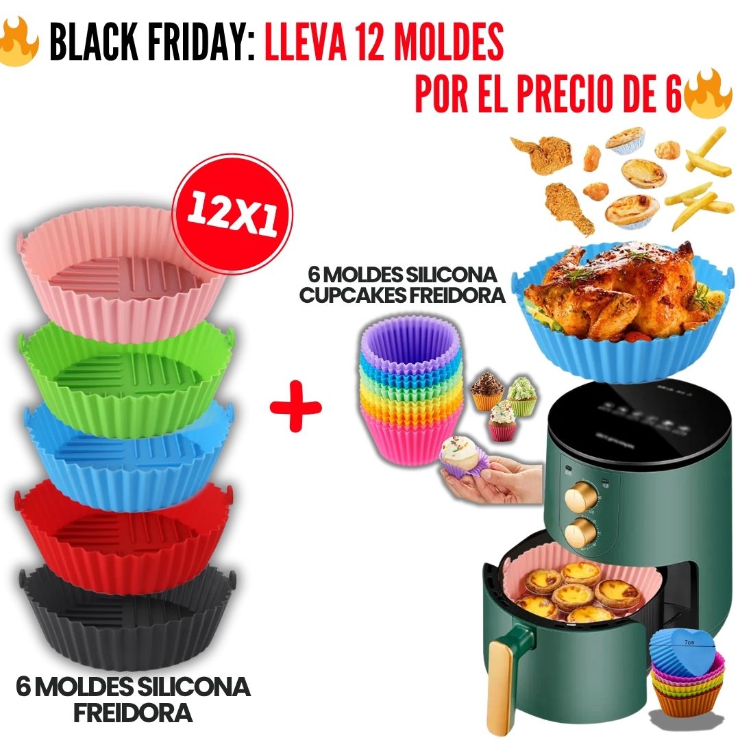 🔥Promo 6×1 Moldes de Freidora + Regalo 6 Moldes Cupcakes Aprovecha Hoy