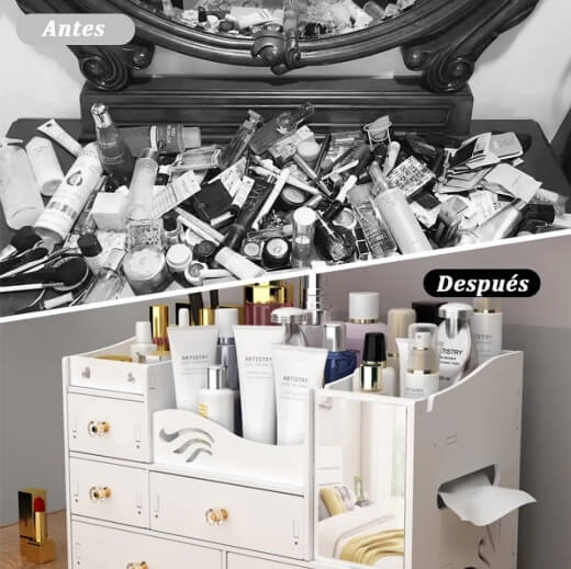 ORGANIZADOR DE MAQUILLAJE TODO EN UNO ¡DISEÑO MODERNO Y SUPER UTIL! ✔