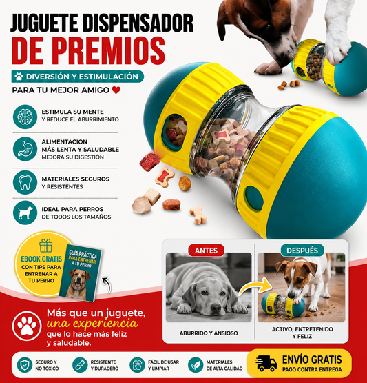 JUGUETE INTERACTIVO PARA PERROS – MENOS ANSIEDAD Y MÁS DIVERSIÓN ✔️