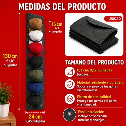 Organizador de Gorras para Pared de 7 Puestos | Compra 1 y Llévate Otro GRATIS 🎁