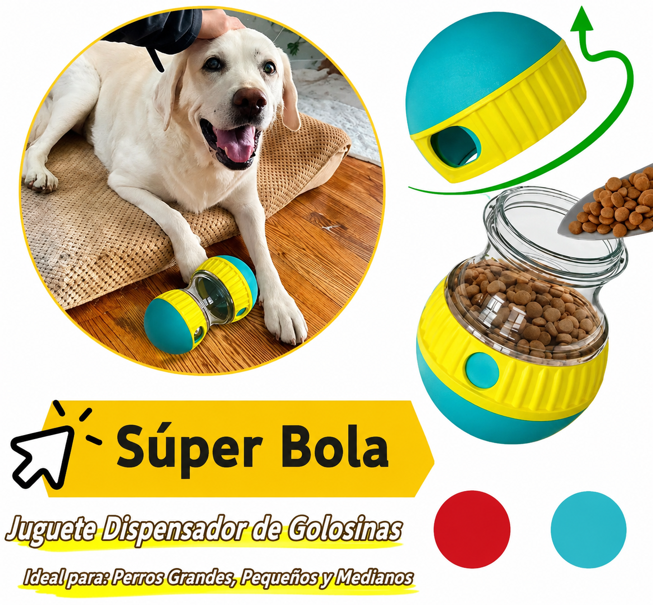 JUGUETE INTERACTIVO PARA PERROS – MENOS ANSIEDAD Y MÁS DIVERSIÓN ✔️