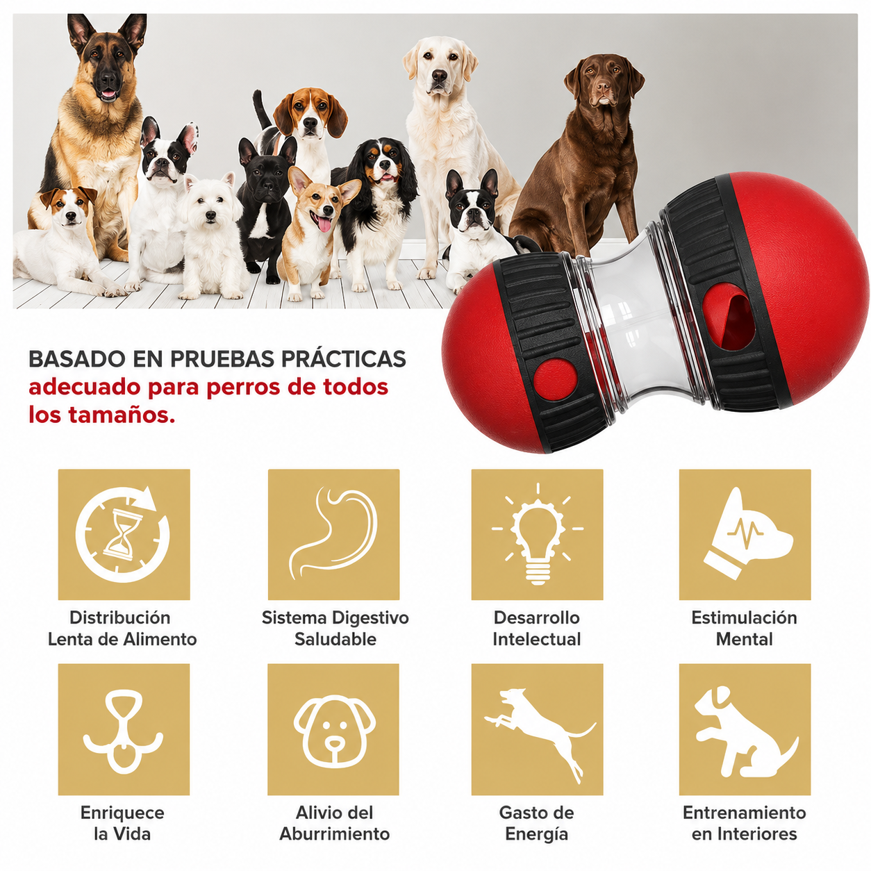 JUGUETE INTERACTIVO PARA PERROS – MENOS ANSIEDAD Y MÁS DIVERSIÓN ✔️
