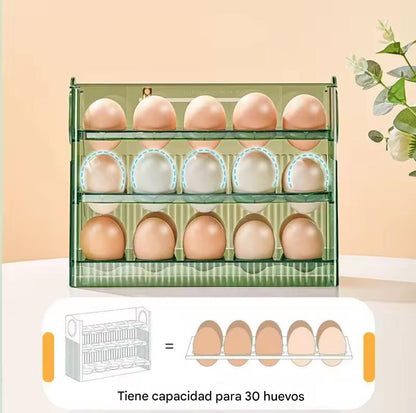Organizador Automático de Huevos 30 Unidades – Evita Roturas y Desorden 🥚✔