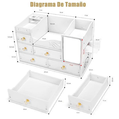 ORGANIZADOR DE MAQUILLAJE TODO EN UNO ¡DISEÑO MODERNO Y SUPER UTIL! ✔