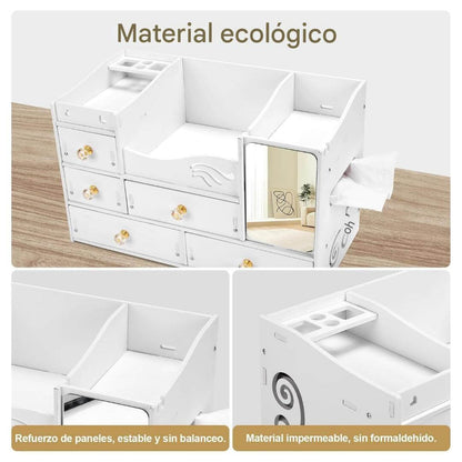 ORGANIZADOR DE MAQUILLAJE TODO EN UNO ¡DISEÑO MODERNO Y SUPER UTIL! ✔