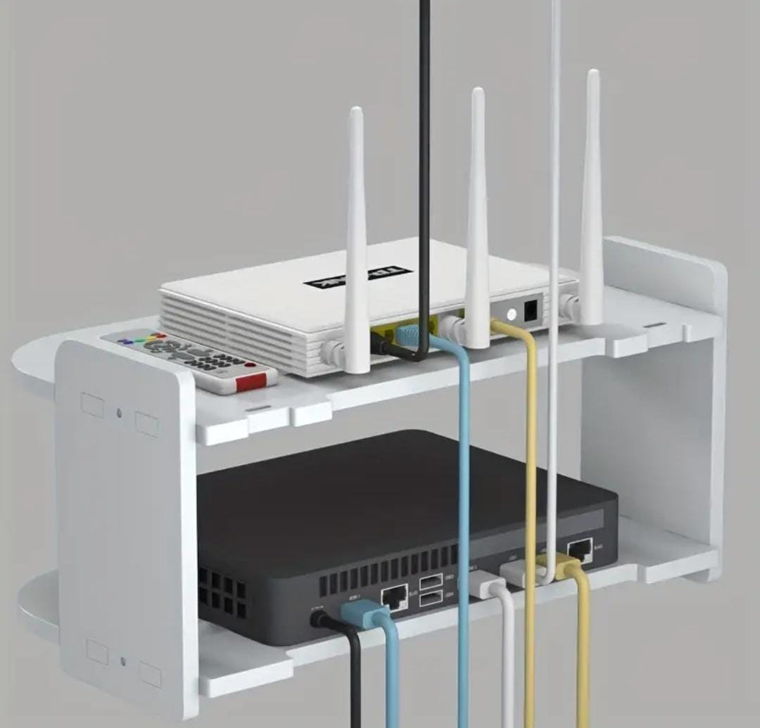 ESTANTE ORGANIZADOR WIFI TODO EN UNO – ¡DISEÑO MODERNO Y RESISTENTE! ✔