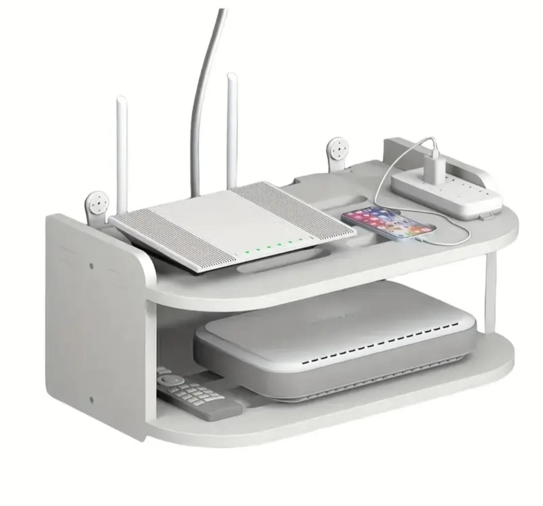 ESTANTE ORGANIZADOR WIFI TODO EN UNO – ¡DISEÑO MODERNO Y RESISTENTE! ✔