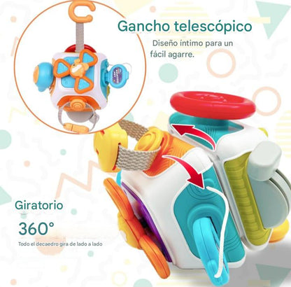 CUBO SENSORIAL DIDACTICO 10 EN 1 DIVERSIÓN GARANTIZADA