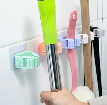 PACK DE 4 SOPORTES ORGANIZADOR ESCOBAS Y TRAPEROS ✔