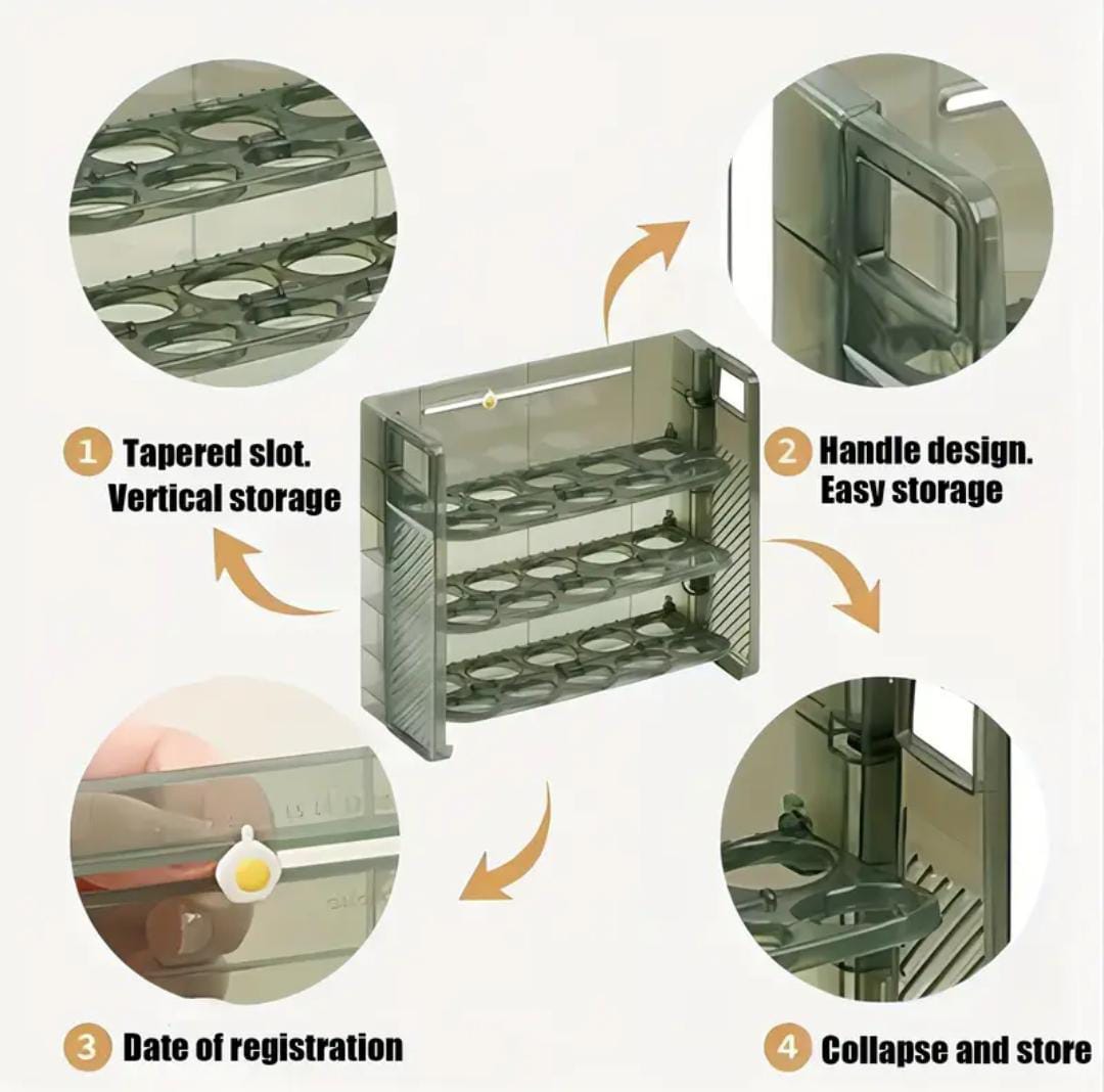 Organizador Automático de Huevos 30 Unidades – Evita Roturas y Desorden 🥚✔