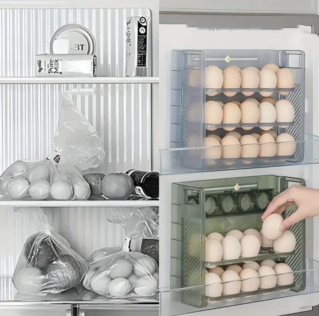 Organizador Automático de Huevos 30 Unidades – Evita Roturas y Desorden 🥚✔