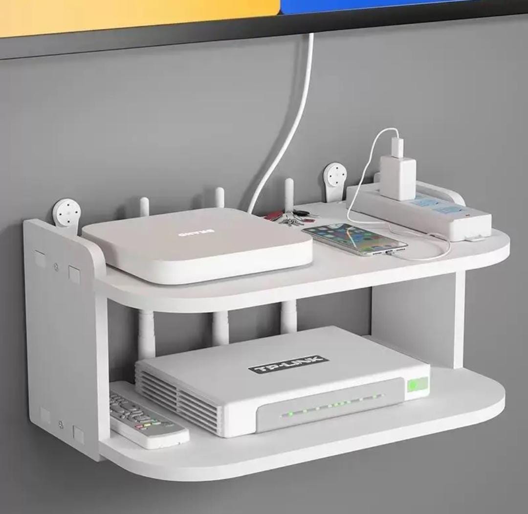 ESTANTE ORGANIZADOR WIFI TODO EN UNO – ¡DISEÑO MODERNO Y RESISTENTE! ✔