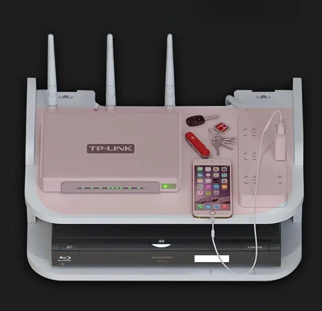 ESTANTE ORGANIZADOR WIFI TODO EN UNO – ¡DISEÑO MODERNO Y RESISTENTE! ✔