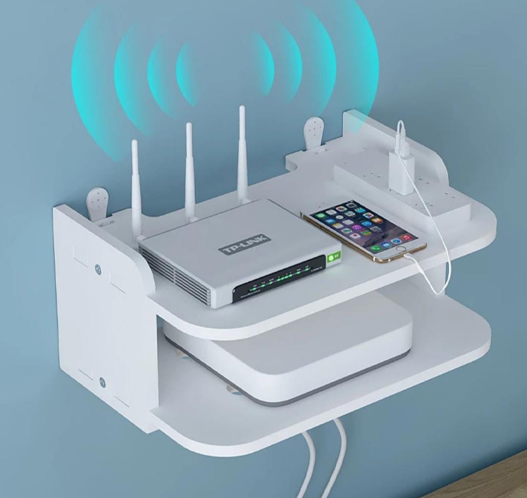 ESTANTE ORGANIZADOR WIFI TODO EN UNO – ¡DISEÑO MODERNO Y RESISTENTE! ✔