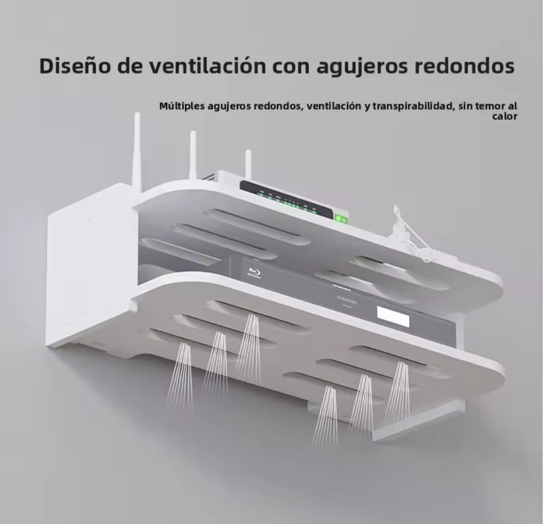 ESTANTE ORGANIZADOR WIFI TODO EN UNO – ¡DISEÑO MODERNO Y RESISTENTE! ✔