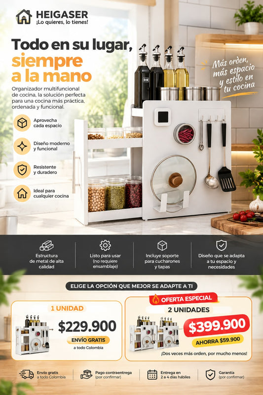 Organizador de Cocina Esquinero Metálico Premium