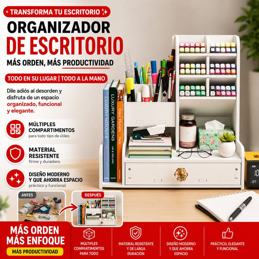 Organizador de Escritorio Multifuncional Premium ✔