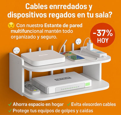 ESTANTE ORGANIZADOR WIFI TODO EN UNO – ¡DISEÑO MODERNO Y RESISTENTE! ✔