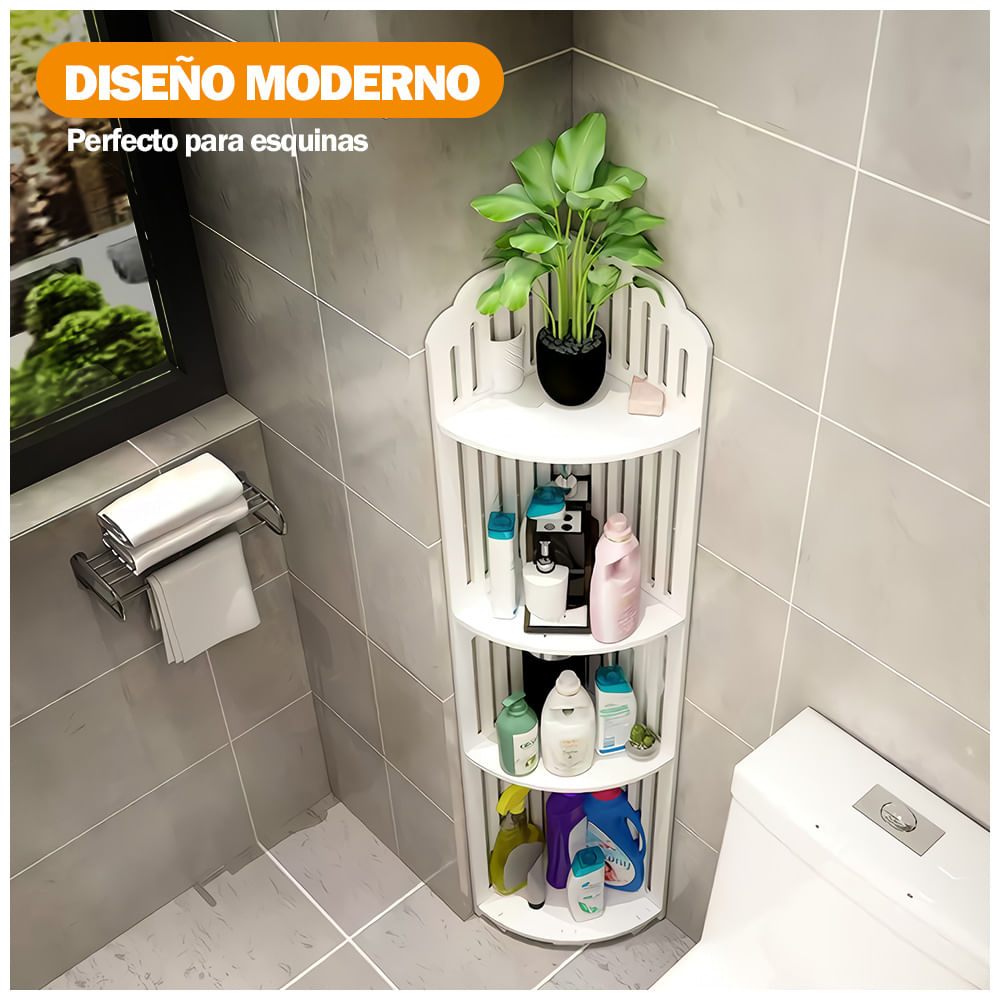 Organizador Esquinero de Baño 4 Niveles Premium ✔
