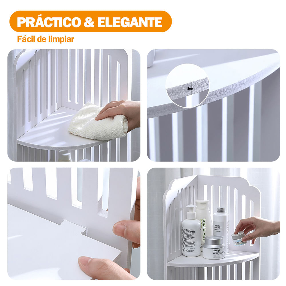 Organizador Esquinero de Baño 4 Niveles Premium ✔